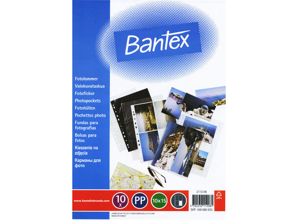 Bantex Fotolommer 10X15 10 ark Bildelommer for ringperm
